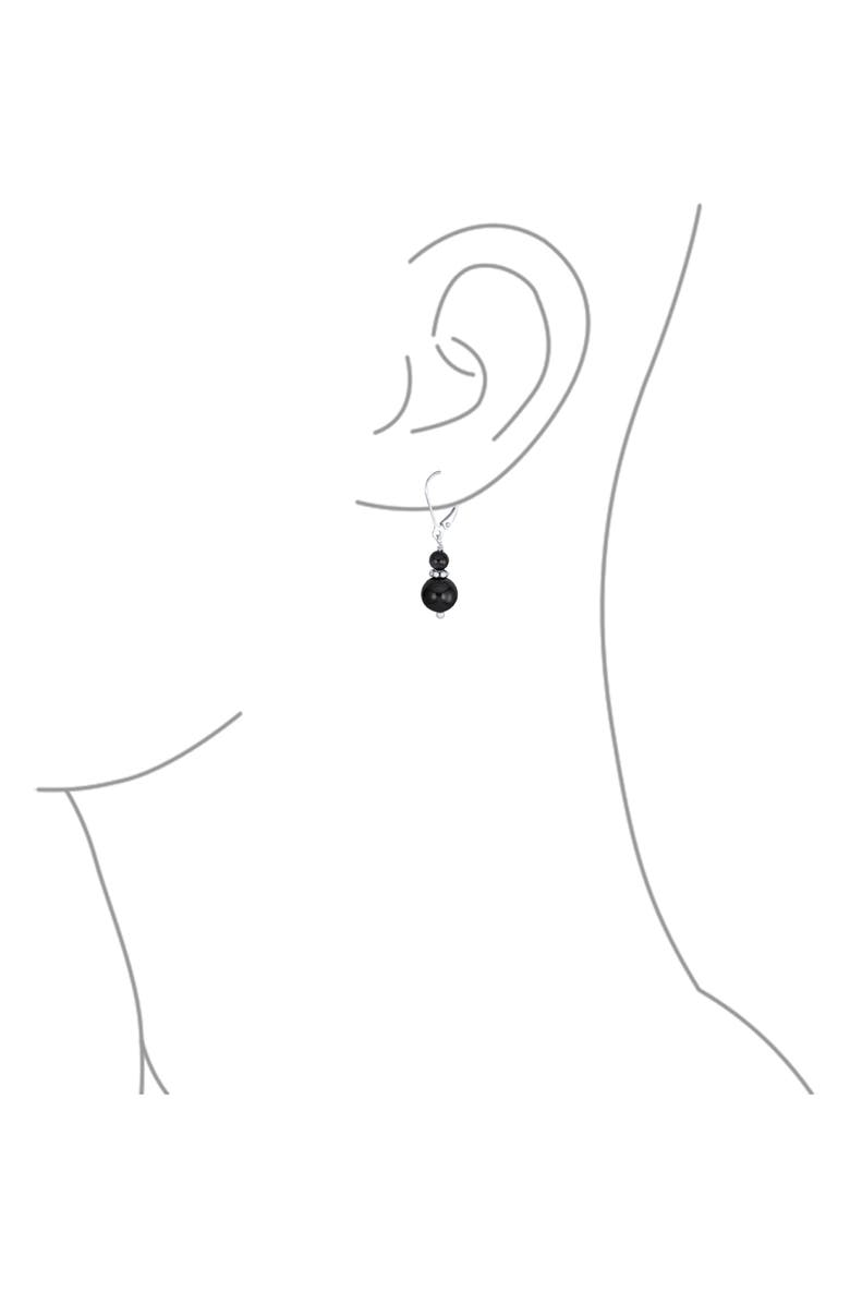 BLING JEWELRY Resin Drop Earrings, Alternate, color, Black