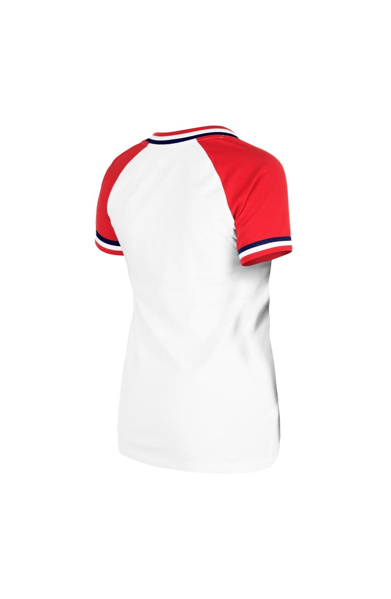 New Era Women's New Era White Philadelphia Phillies Jersey Double Binding Raglan V-Neck T-Shirt, Alternate, color,