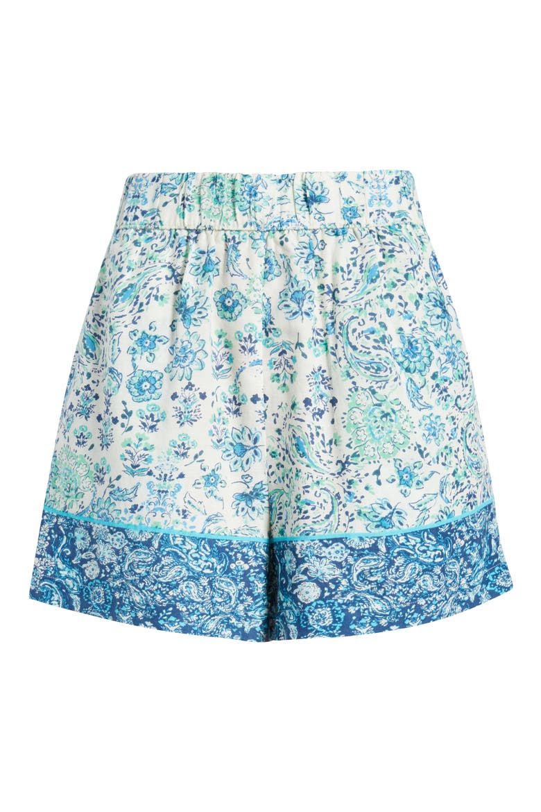 Paisley Print Shorts, Alternate, color, CADET BLUE/ BLUE GROTTO