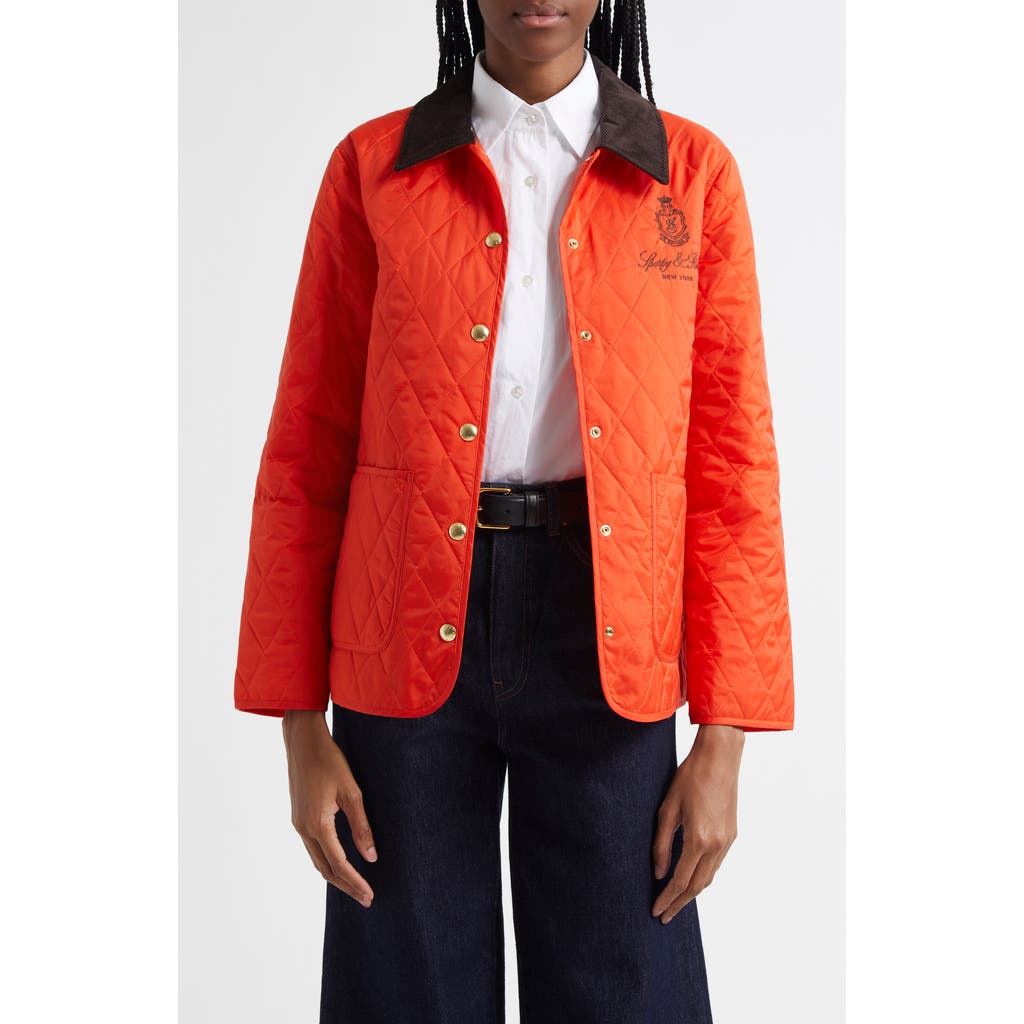 Sporty And Rich Sporty & Rich Vendome Quilted Nylon Jacket In Squash