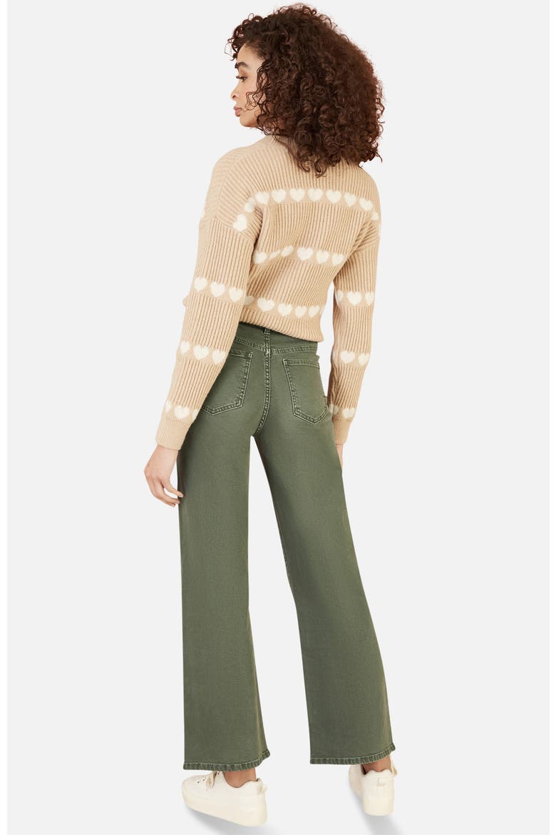 Stretch Canvas Wide Leg Jeans, Alternate, color, Green