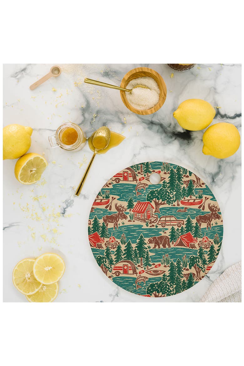 North Country Summer Print Cutting Board, Alternate, color, BLUE
