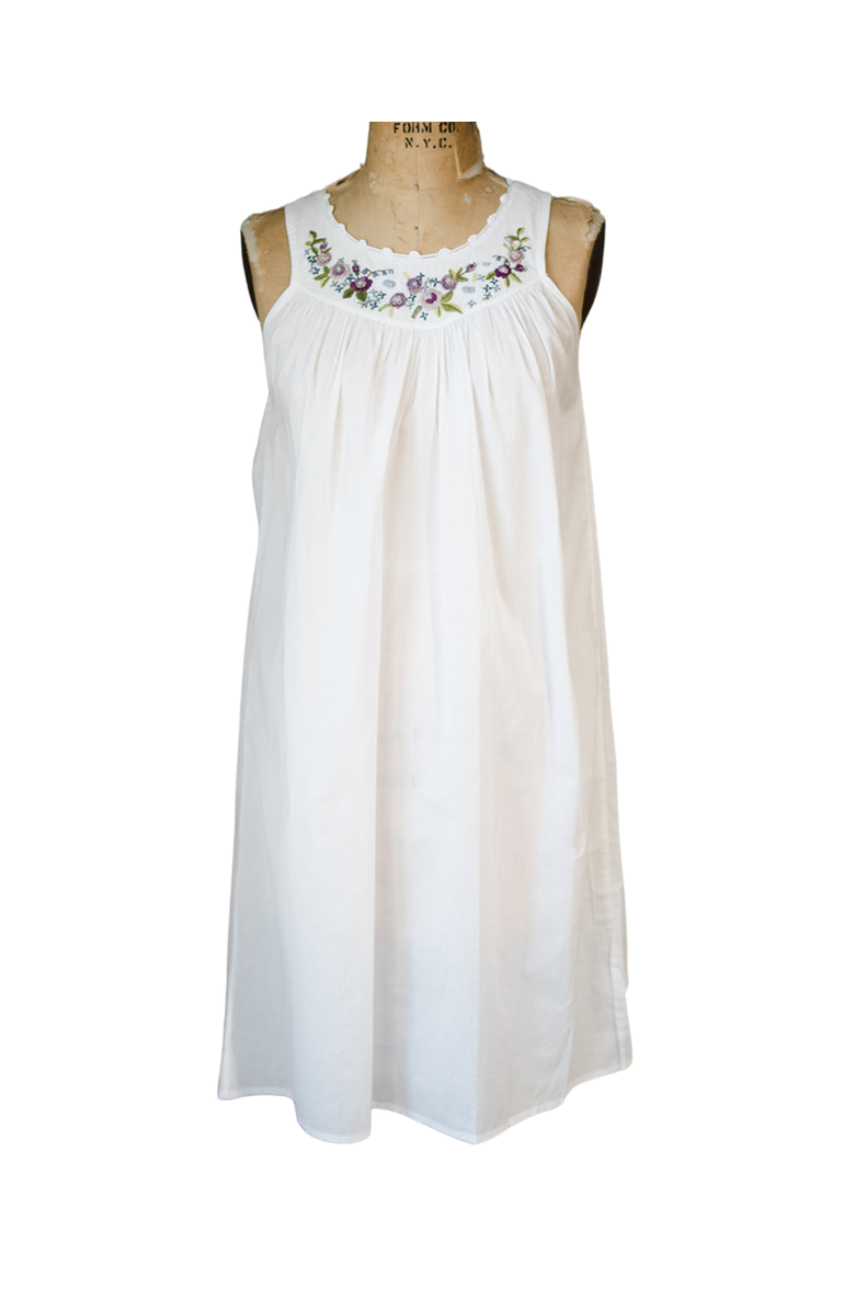 Maison d'Haiti Purple Rosebud Nightgown, Main, color, Midi