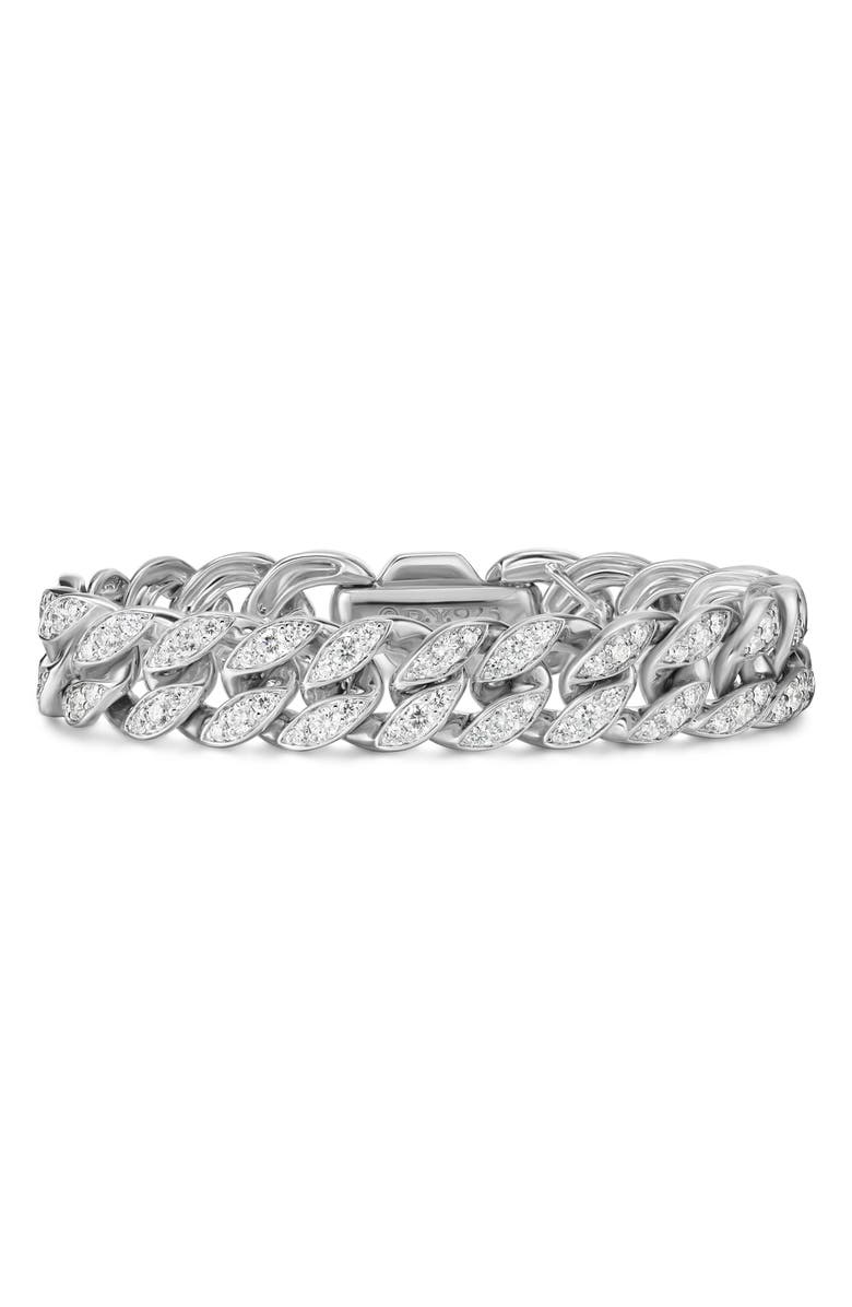 David Yurman Curb Chain Bracelet in Sterling Silver with Diamonds, Main, color, Sterling Silver/ Diamond