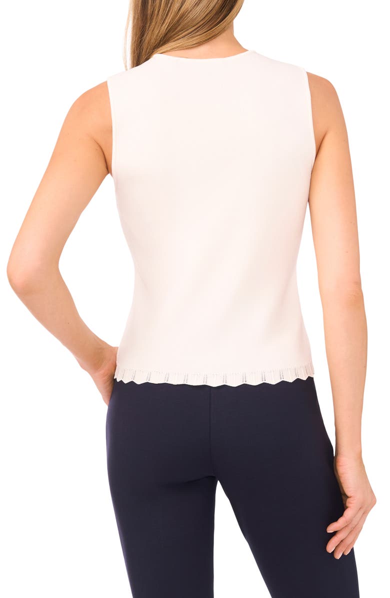 Ted Baker Scallop Hem Sleeveless Sweater, Alternate, color, Vanilla Ice