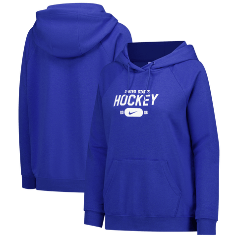 Women's Nike Royal US Hockey Varsity Raglan Tri-Blend Hoodie