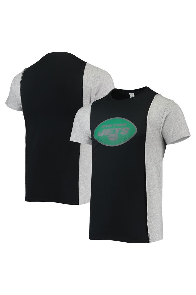 Men's Refried Apparel Black/Heathered Gray New York Jets Sustainable Split T-Shirt, Main, color, Black