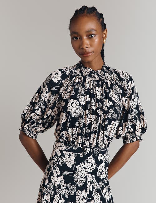 Ghost London Dolly Printed Floral Midi Dress In Multi