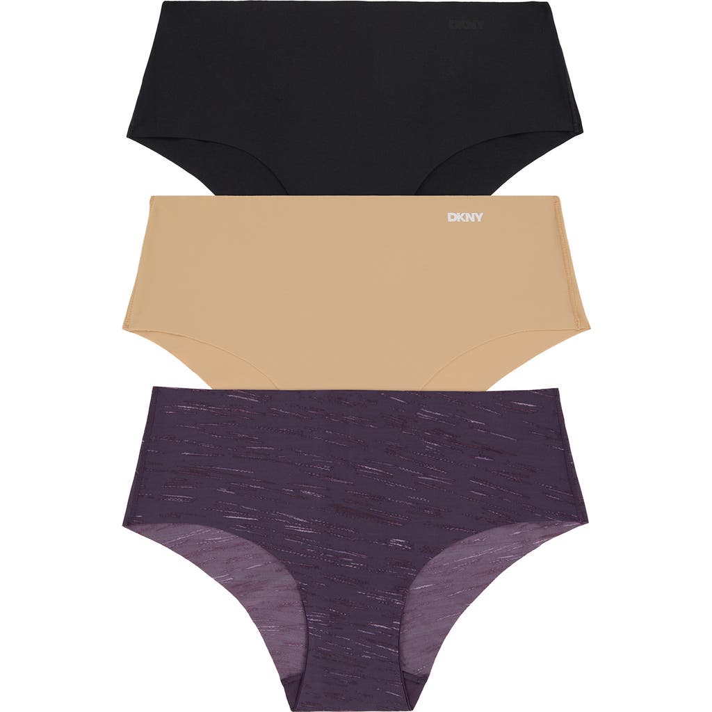 Dkny Litewear Cut Anywhere Assorted 3-pack Hipster Briefs In Multi