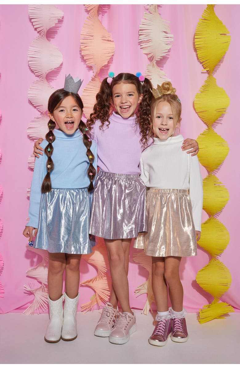 BISBY Kids
 Metallic Circle Skort, Alternate, color, Icicle Metallic