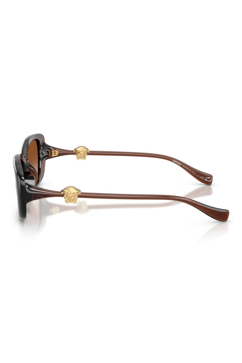 56mm Pillow Sunglasses, Alternate, color, TRANSPARENT BROWN / BROWN