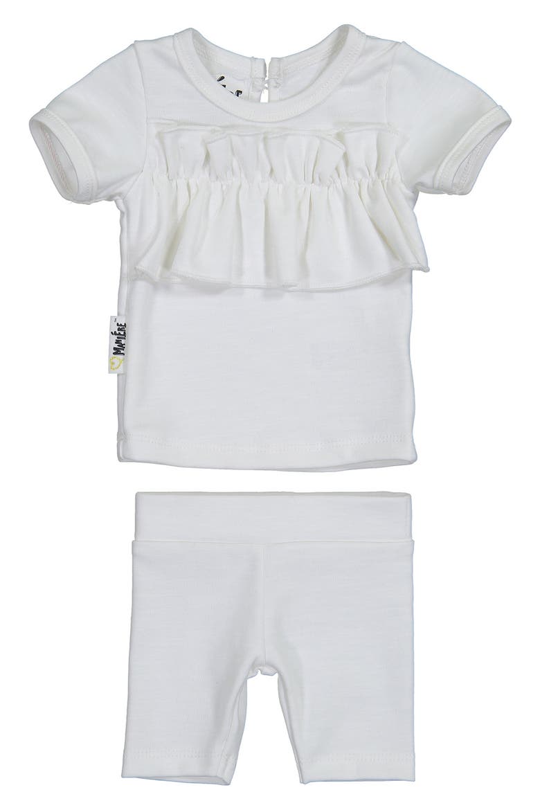 Kids' Ruffle Top & Shorts Set, Main, color, WHITE