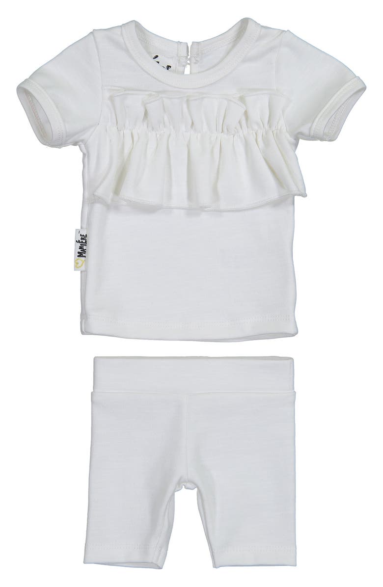 Manière Kids' Ruffle Top & Shorts Set, Main, color, White