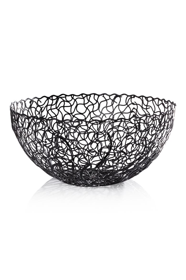 Seaflower Decorative Bowl, Main, color, BLACK