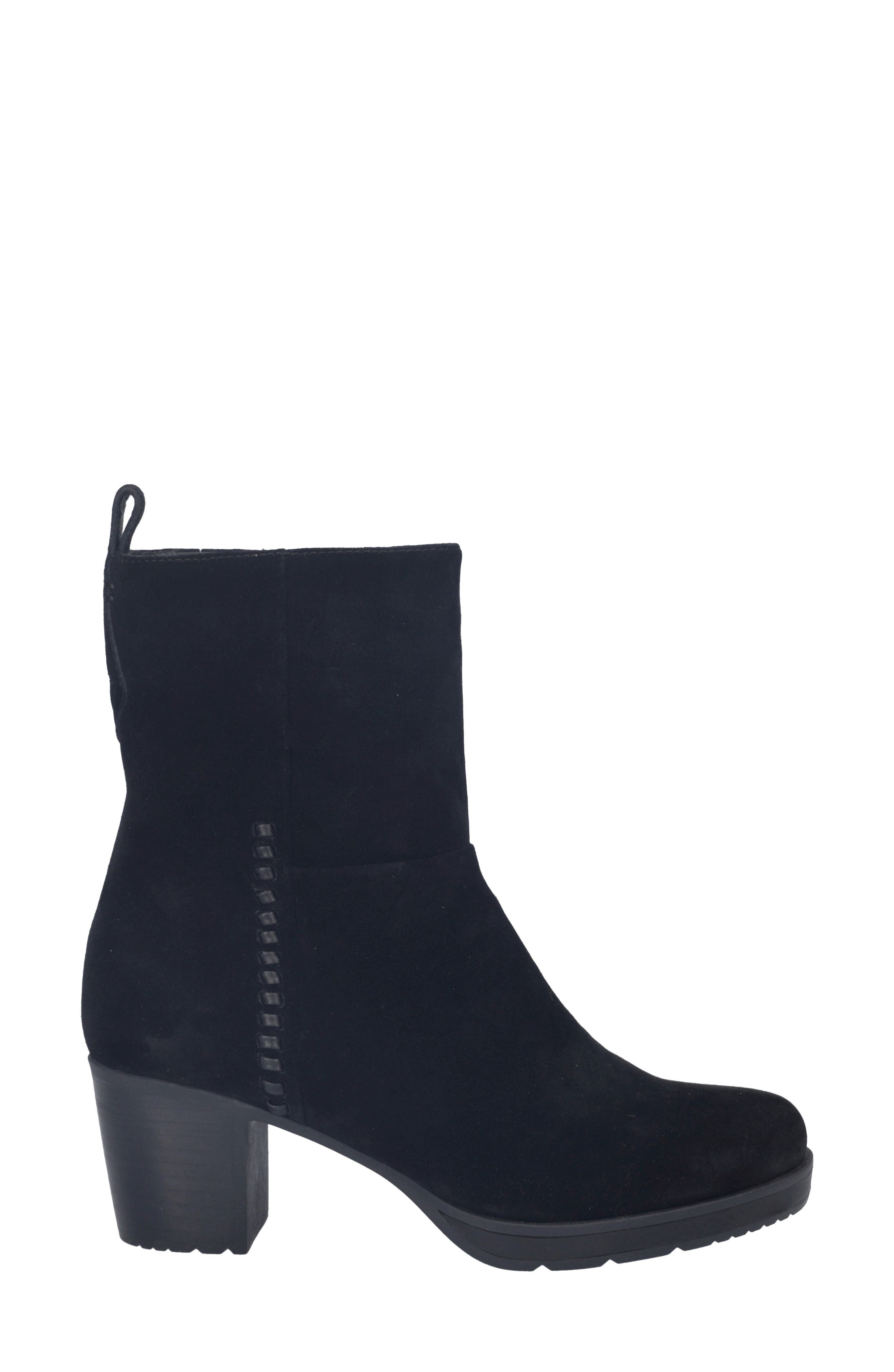 Gloria 10 Leather Bootie, Alternate, color, BLACK