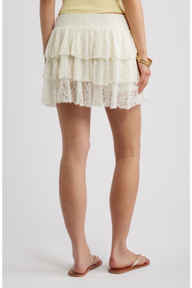 Lace Tiered Mini Skort, Alternate, color, IVORY