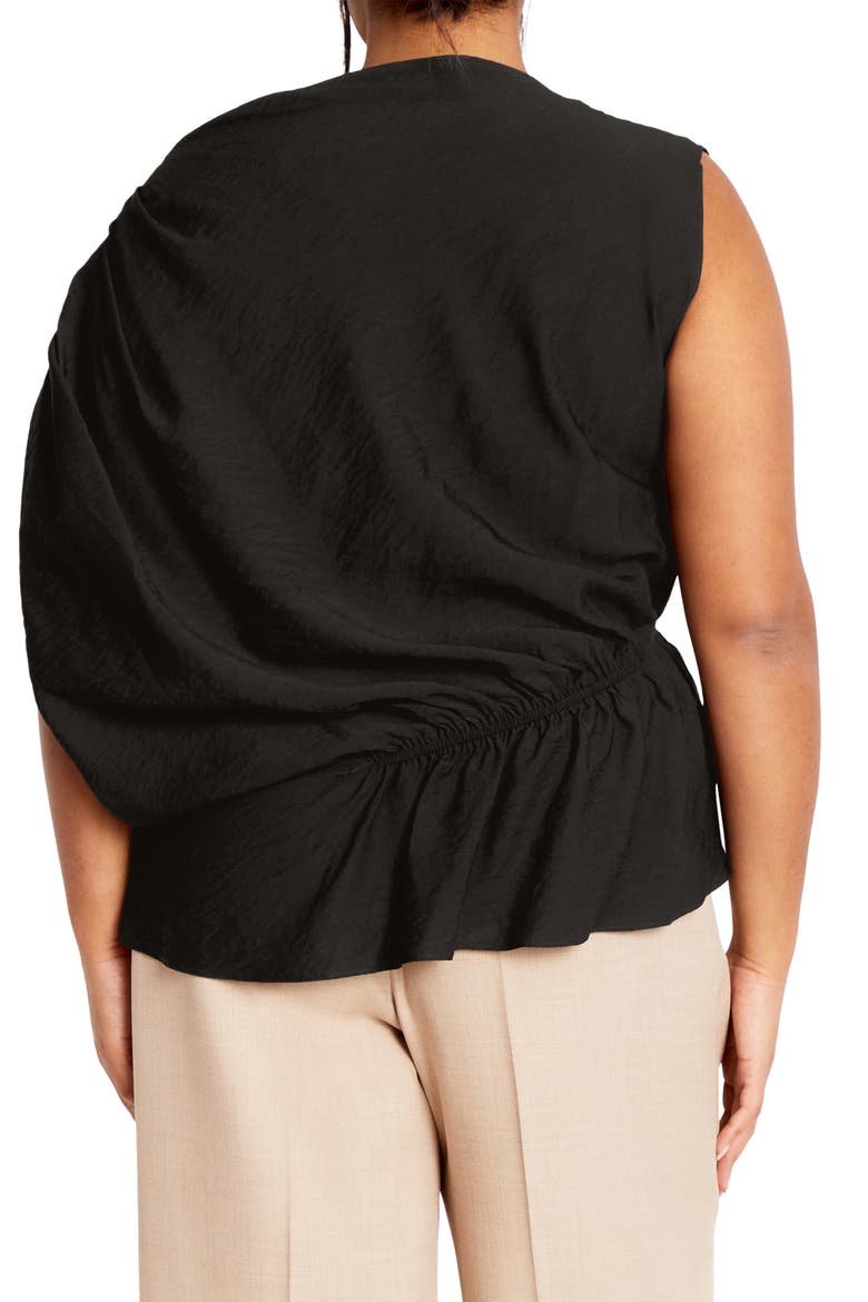 Ariel Asymmetric Woven Shirt, Alternate, color, BLACK