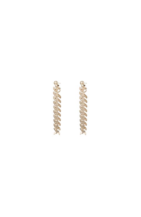 Elara Chevron Drop Earrings Bold Trendy Statement
