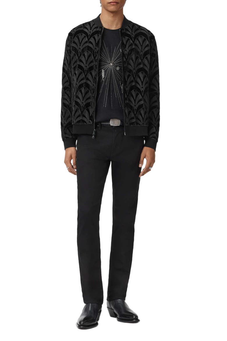 Norfolk Embroidered Bomber Jacket, Alternate, color, BLACK