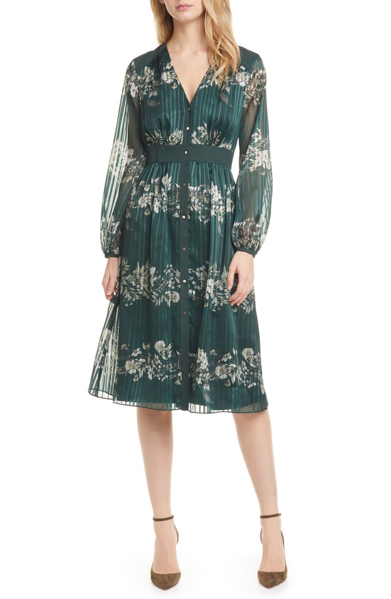 Ted Baker London Delyla Meadow Sweep Long Sleeve Dress, Main, color,