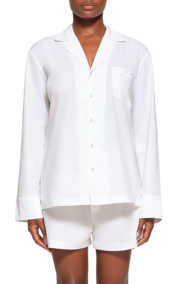 SKIMS Cotton Poplin Button-Up Sleep Top, Main, color, 
