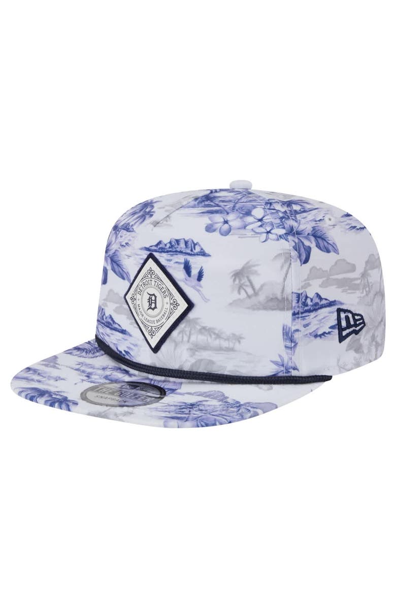 New Era Men's New Era White Detroit Tigers Printed Island Golfer Snapback Hat, Main, color, White