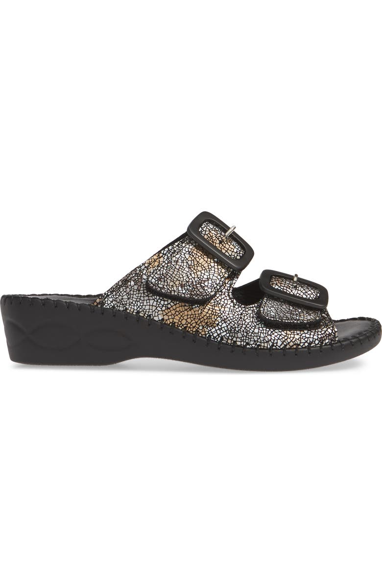 David Tate La Vida Slide Sandal, Alternate, color, Black Leather