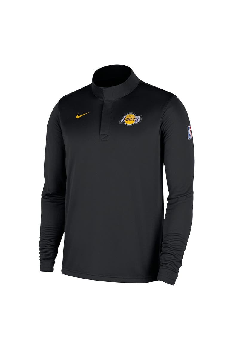 Men's Nike Black Los Angeles Lakers 2025/26 Authentic Coaches Quarter-Zip Dri-Fit Top, Alternate, color, Black