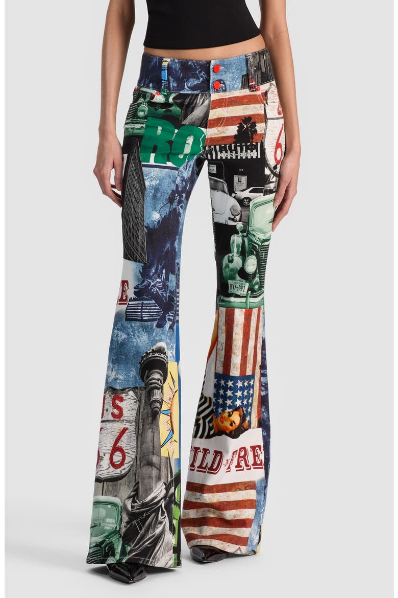 Kai Low Rise Flare Patchwork Jeans, Main, color, OPEN ROAD