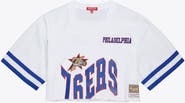 Mitchell & Ness Women's Mitchell & Ness White Philadelphia 76ers Cropped Fashion Jersey