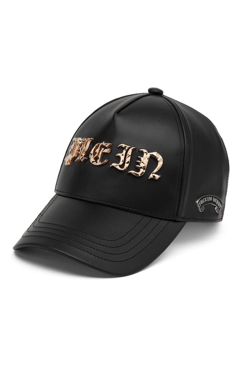 PHILIPP PLEIN Baseball Cap Gothic Plein Unisex, Main, color, Black/Blackmatt