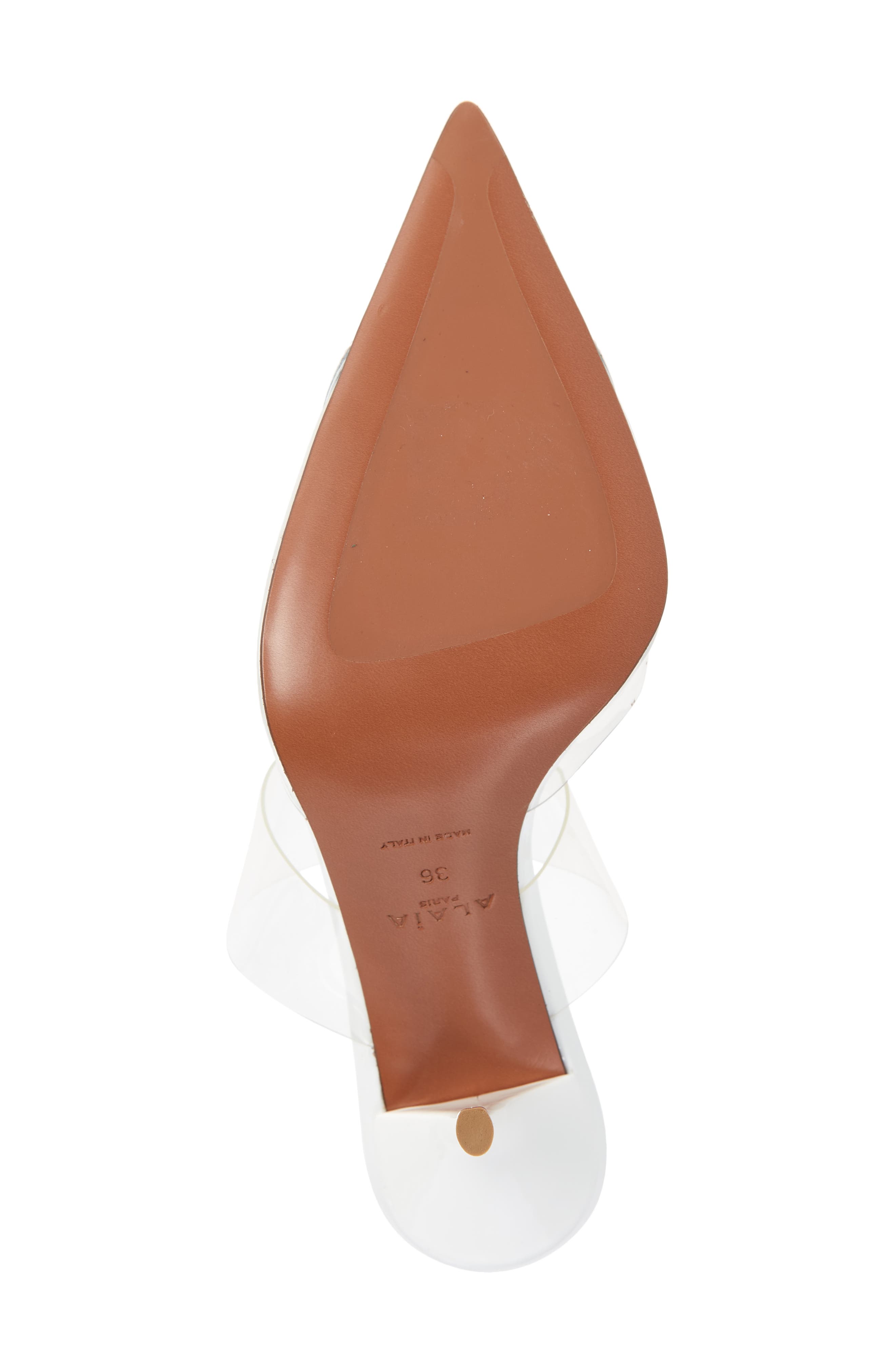 Alaïa High Love Heart Pointed Toe Mule, Alternate, color, 