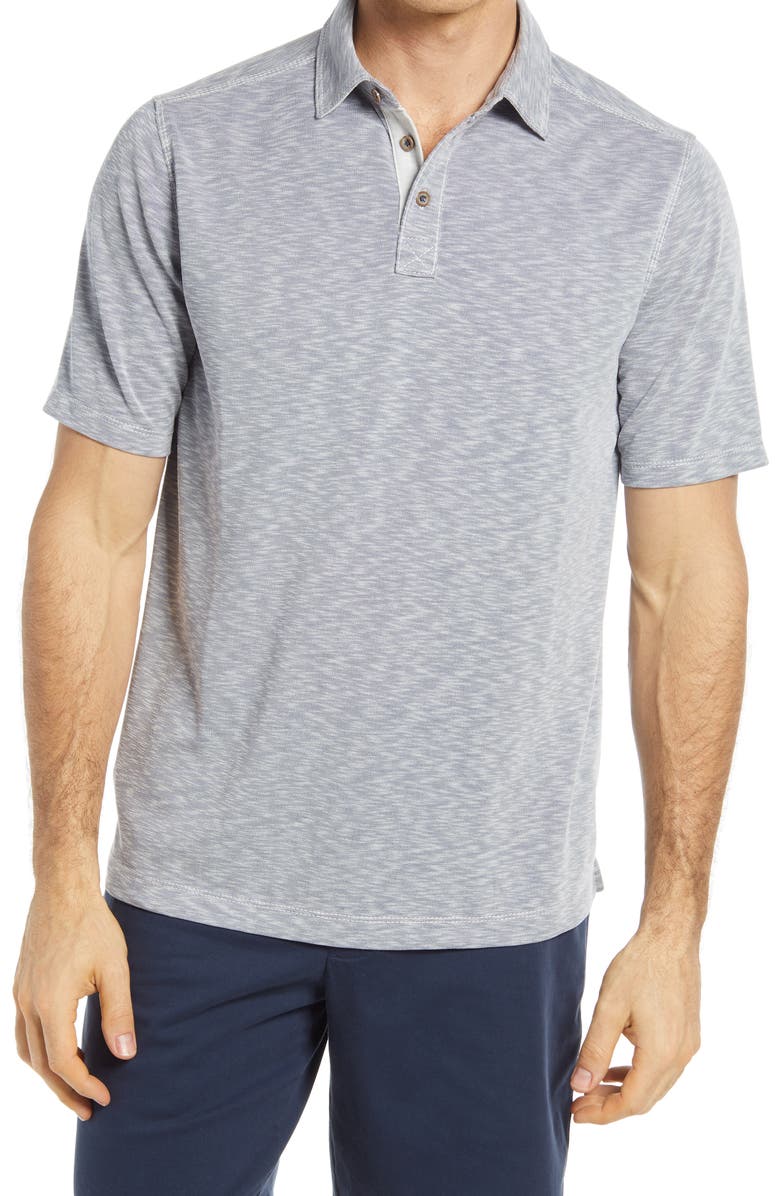 Johnston & Murphy Slub Short Sleeve Polo, Main, color, 