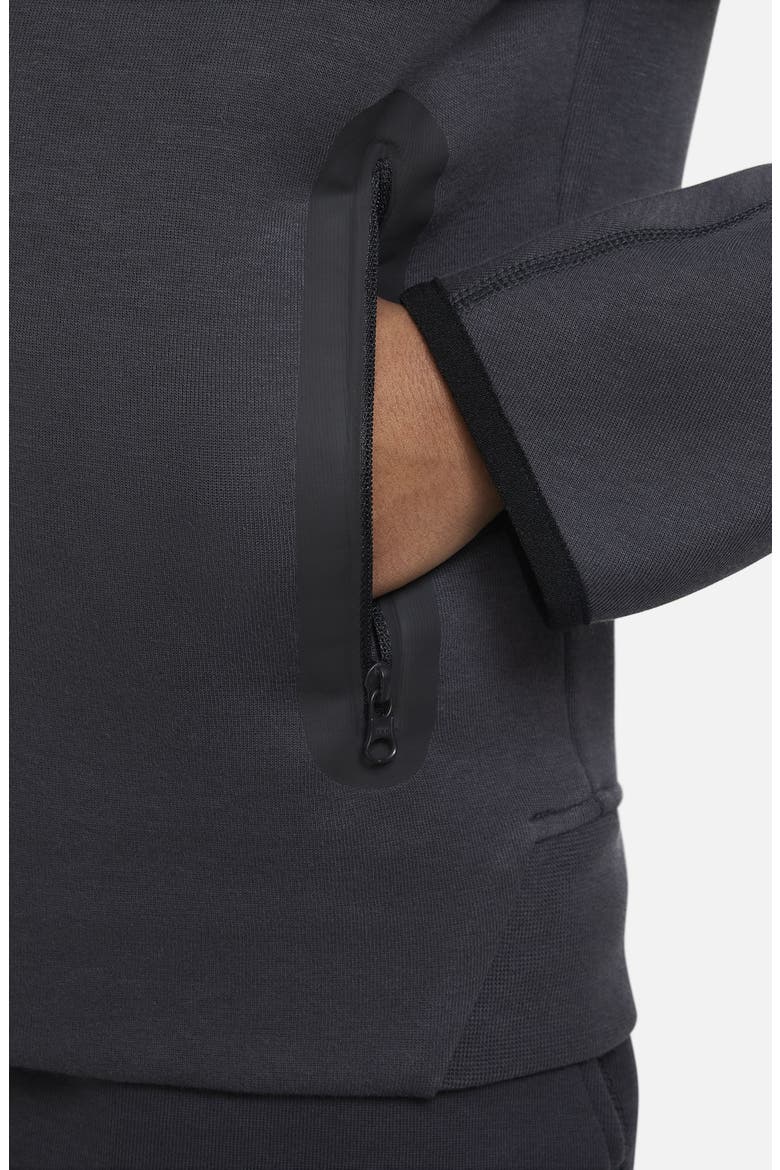 Kids' Tech Fleece Full Zip Hoodie, Alternate, color, ANTHRACITE/ BLACK/ BLACK