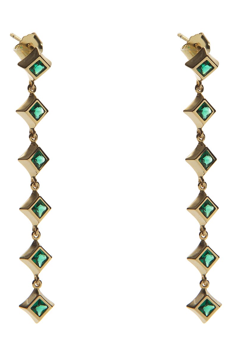 ARGENTO VIVO Linear Cubic Zirconia Drop Earrings, Main, color, Gold