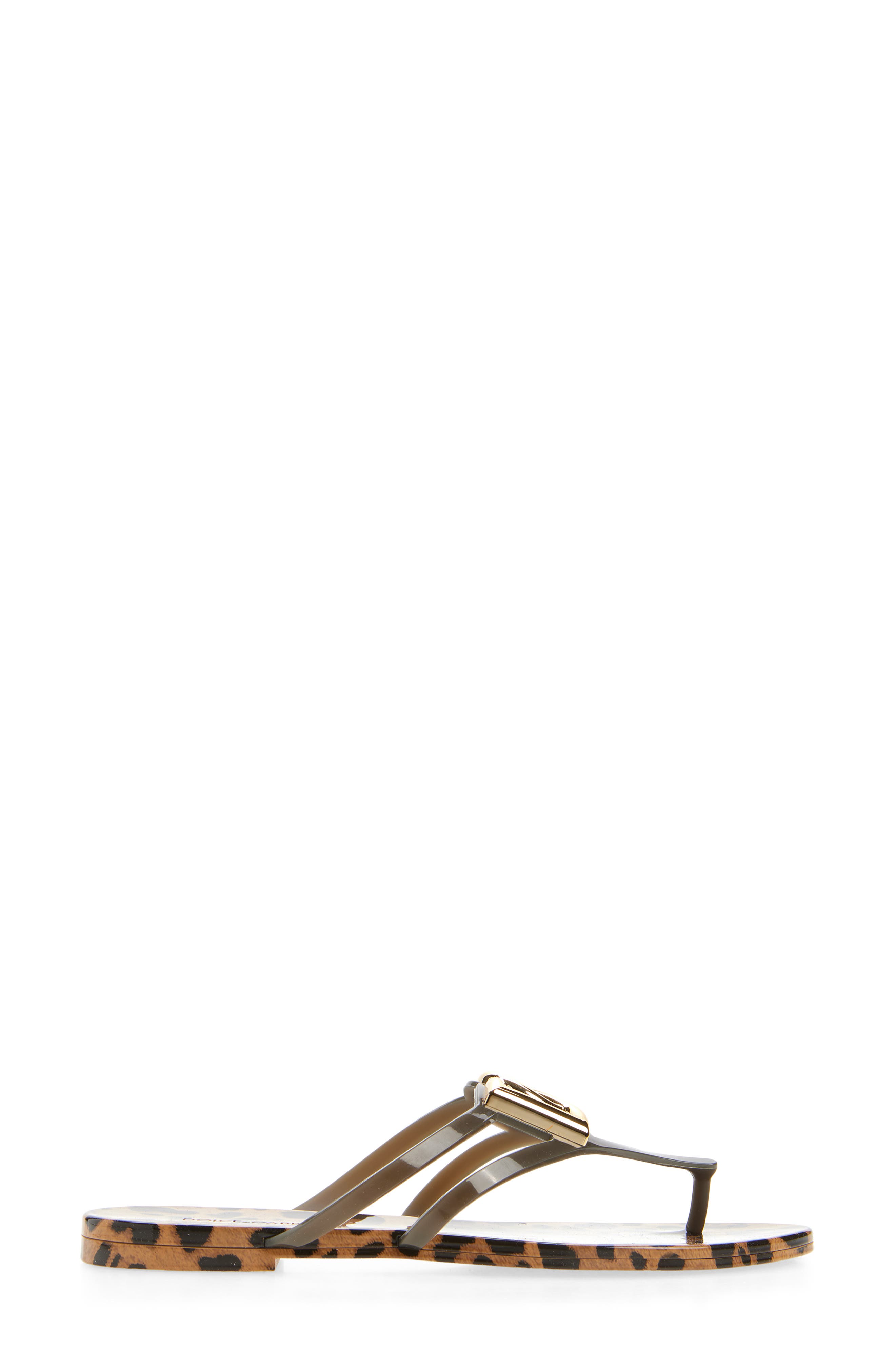 Dolce&Gabbana Logo Flip Flop, Alternate, color, Leo New