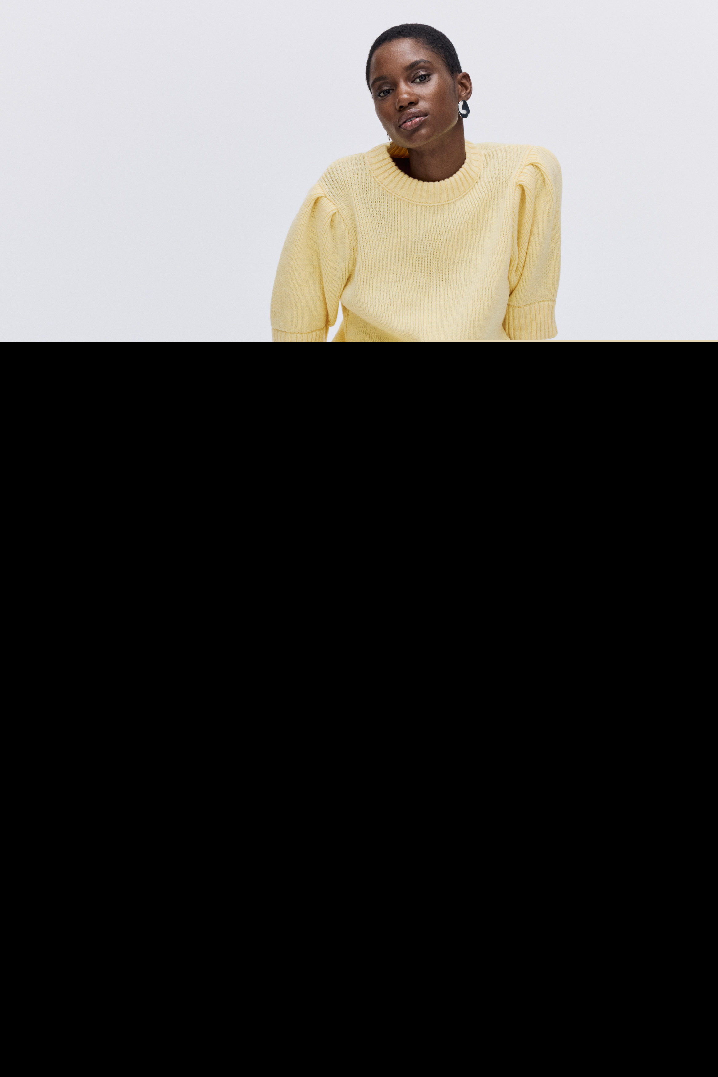 H&M Rib-knit Top, Alternate, color, Light Yellow