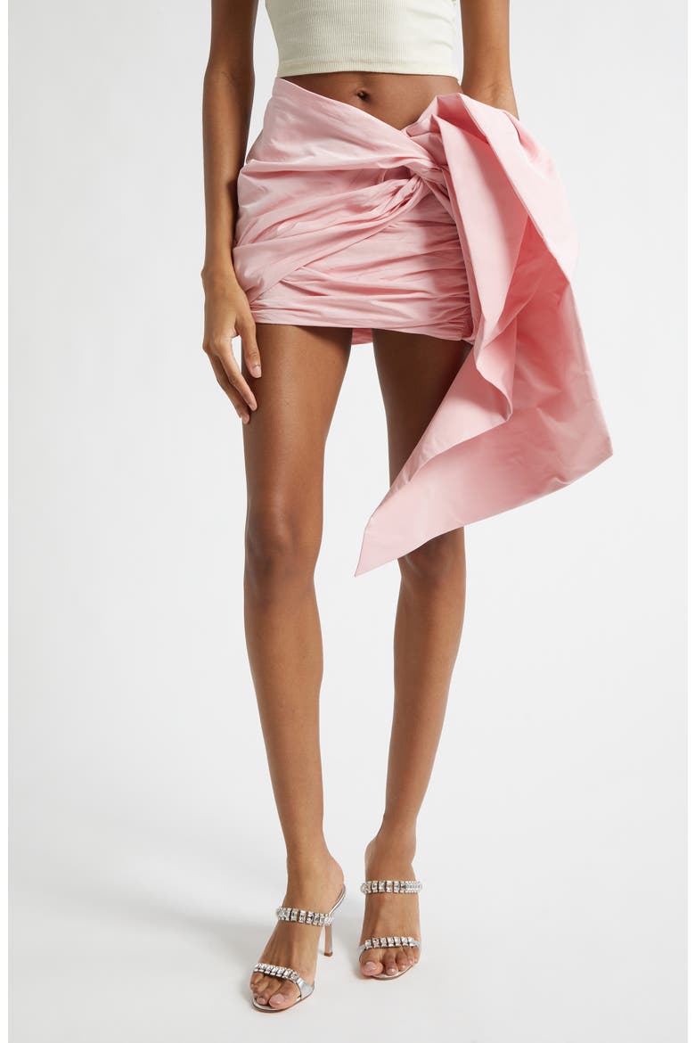 Taffeta Knot Miniskirt, Main, color, BABY PINK