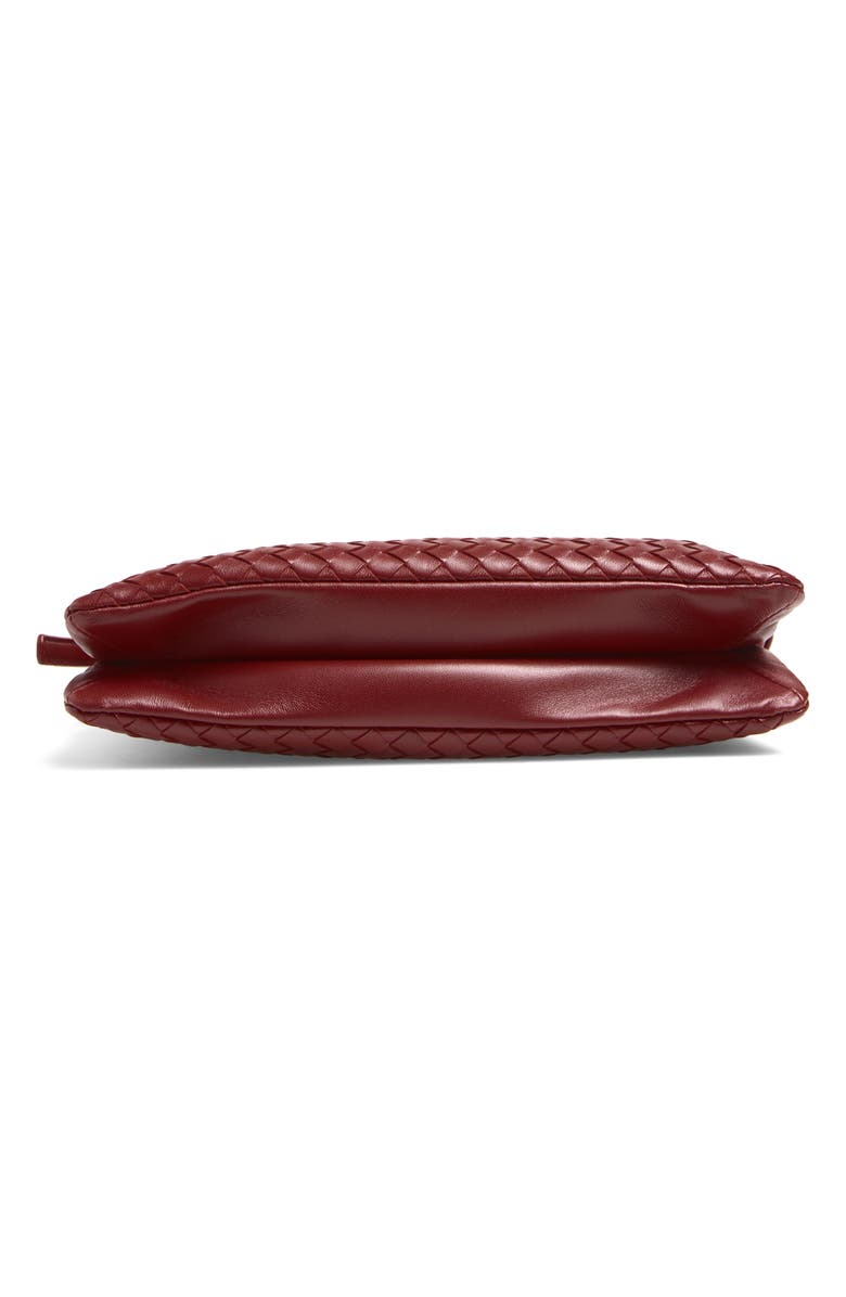 Bottega Veneta Medium Piccolo Intrecciato Leather Wallet on a Strap, Alternate, color, 6569 Lava Red-Brass V