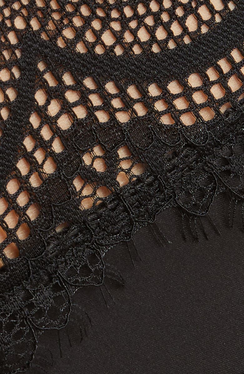 Oh La La Cheri Anastasie Underwire Bra, Thong & Garter Belt Set, Alternate, color, Black