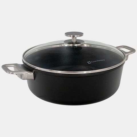 CHD Nonstick Braiser with Glass Lid, 5.3 qt