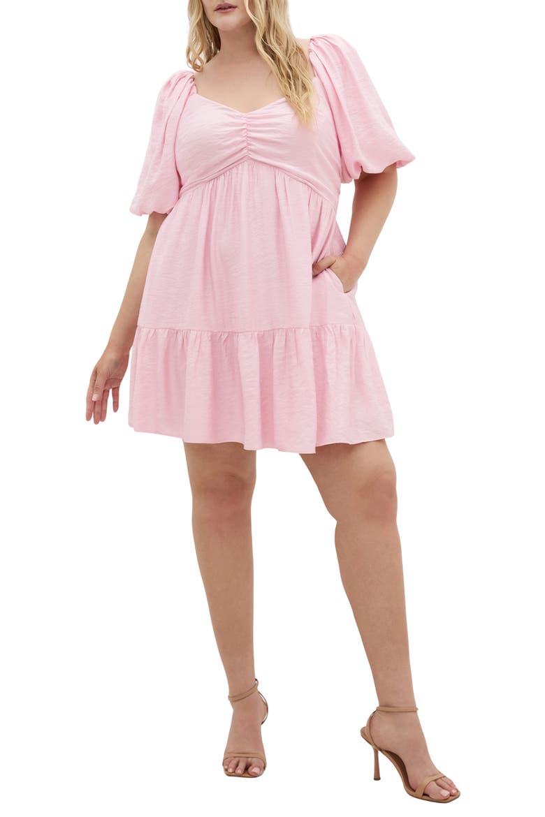 Mindy Puff Sleeve Dress, Main, color, HEAVENLY PINK