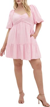 City Chic Mindy Puff Sleeve Dress
