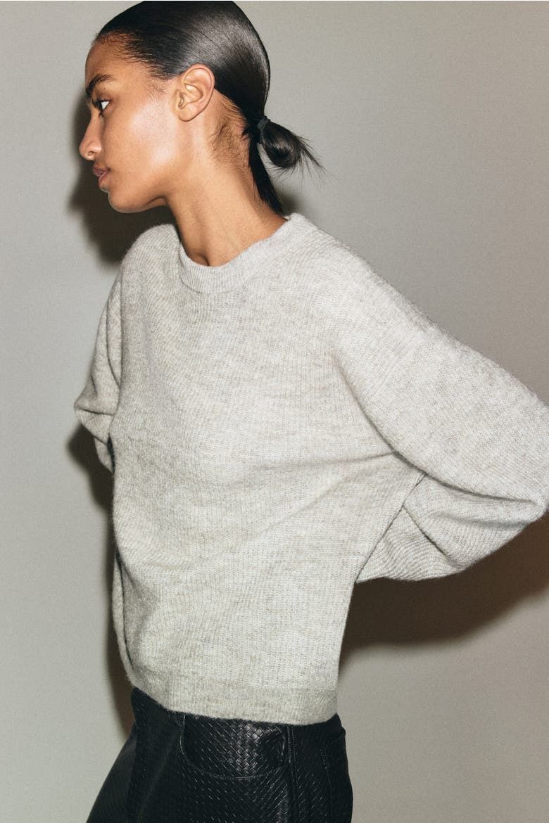 Knitted Jumper, Alternate, color, Light taupe melange