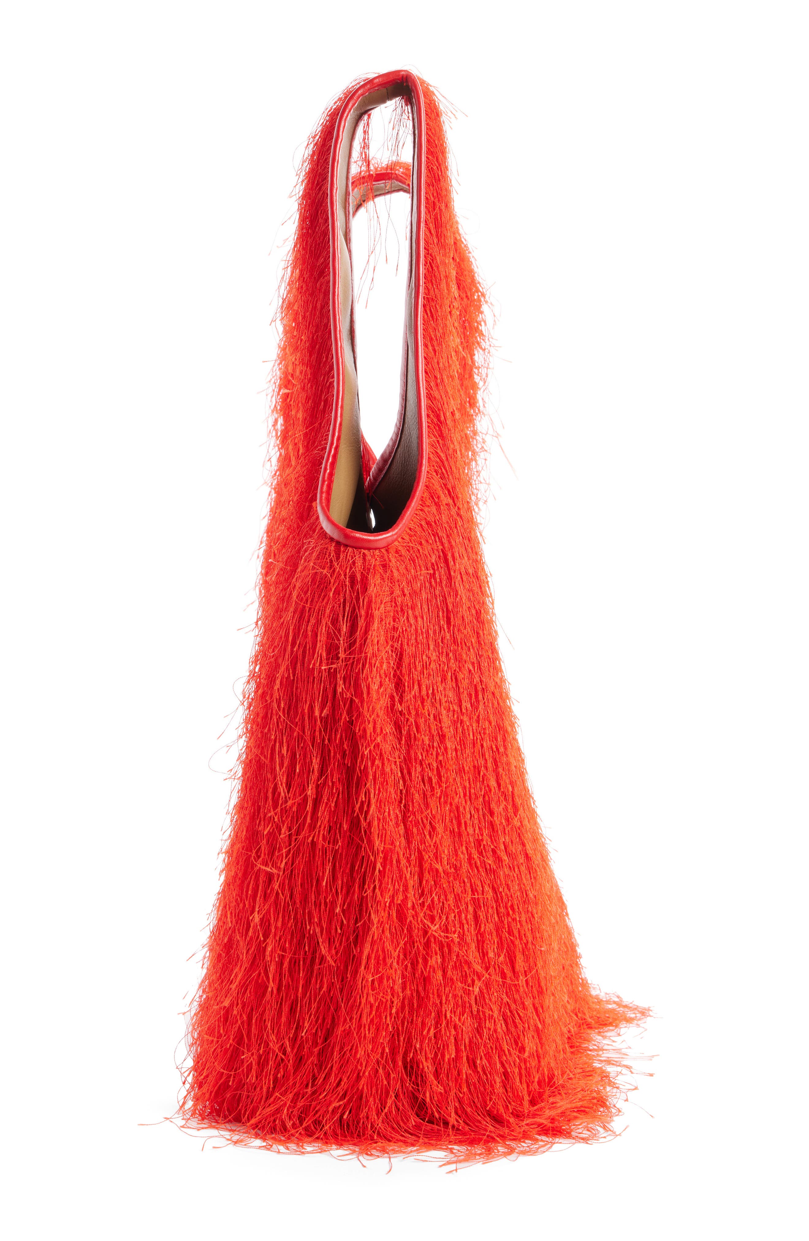 Dries Van Noten Marche Fringe Tote, Alternate, color, 352 Red