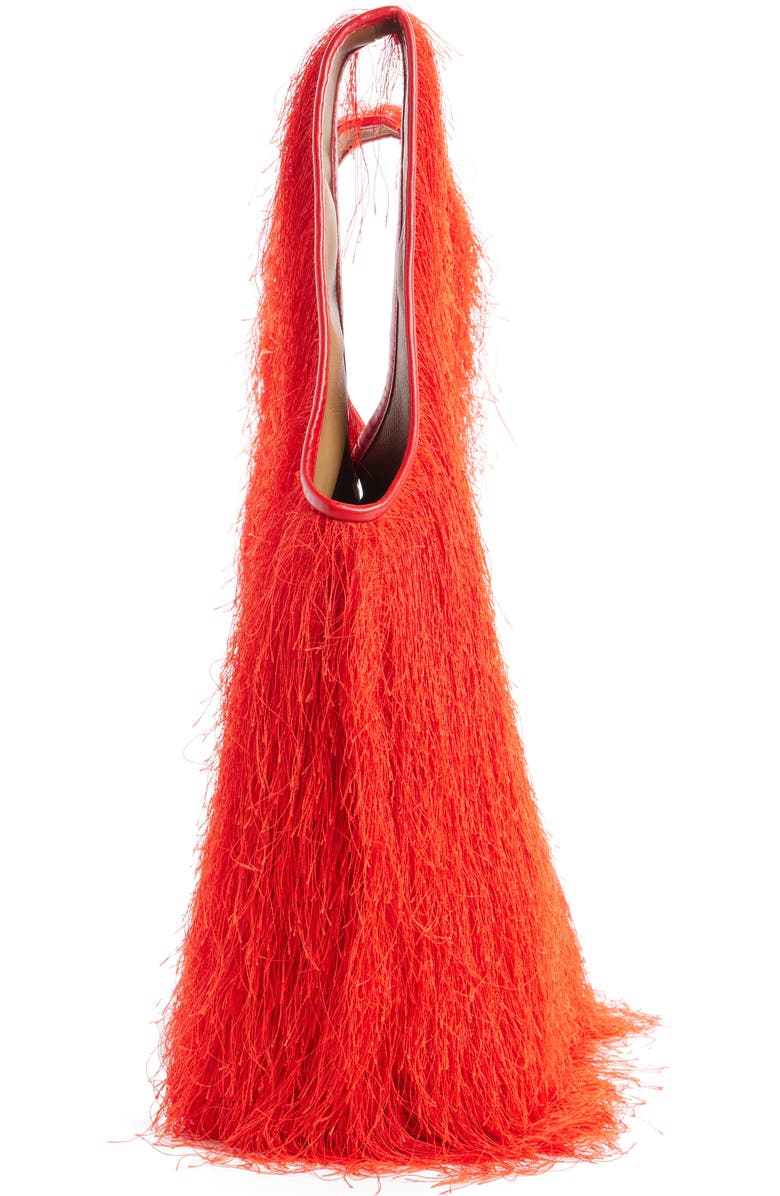 Dries Van Noten Marche Fringe Tote, Alternate, color, 352 Red