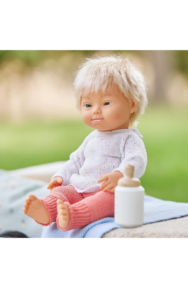 Miniland Wooden Feeding Set Doll Accessory Play Set, Alternate, color, Beige Multi