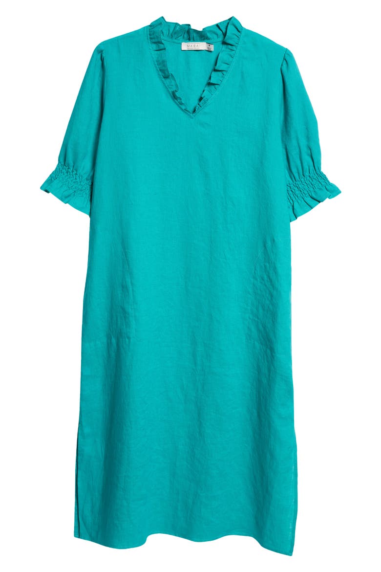 Nydela Linen Shift Dress, Alternate, color, GREENLAKE