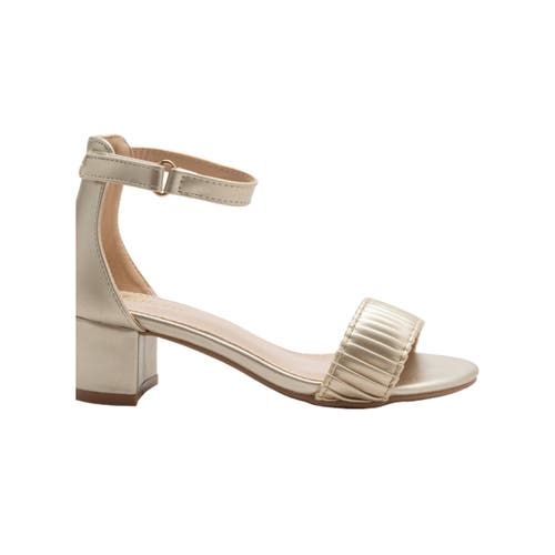 Tulleen Pleated Block-heels Sandals In Gold