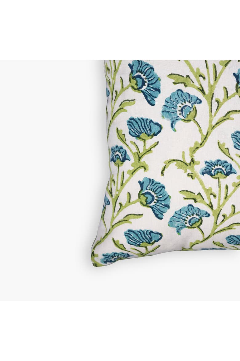 Bella Throw Pillow Cover, Alternate, color, Olive Green & Blue